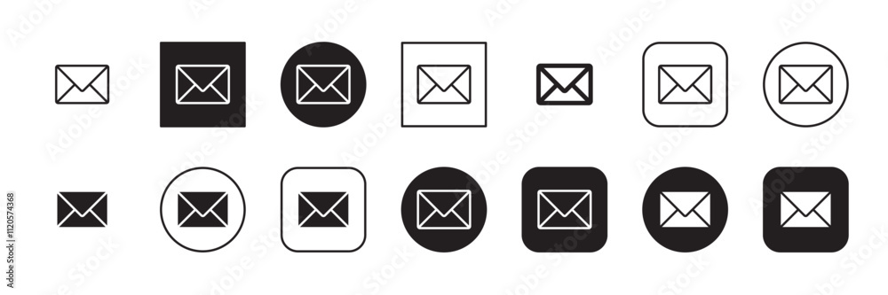 collection of email icons. email vector. envelope icon. message icon. collection of envelope icons. editable lines collection of email icons. email vector. envelope icon. message icon. collection of envelope icons. editable lines