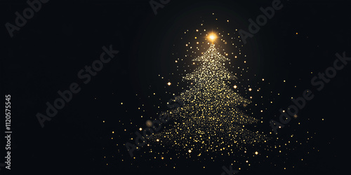 a minimal outline of a Christmas tree