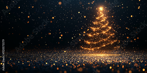 a minimal outline of a Christmas tree