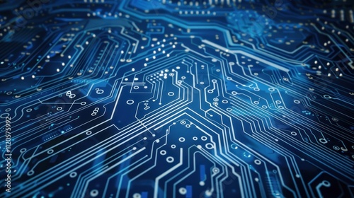 Abstract Blue Circuit Board