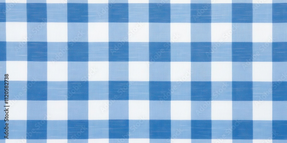 A blue and white checkered tablecloth pattern. A blue and white checkered tablecloth pattern.