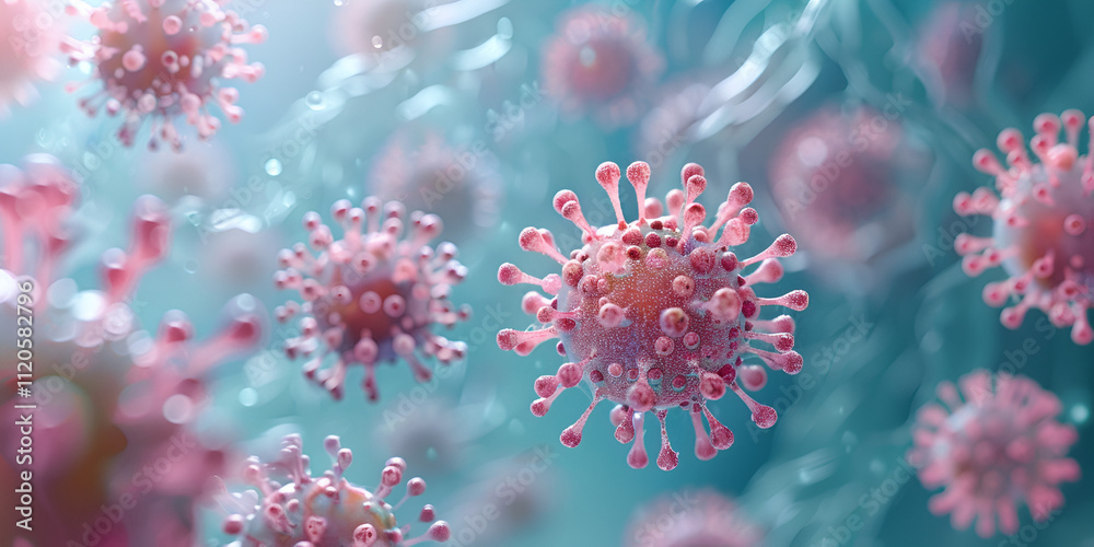 Visual Representation of the Chickenpox Virus Highlighting Structure and Infection Process Visual Representation of the Chickenpox Virus Highlighting Structure and Infection Process