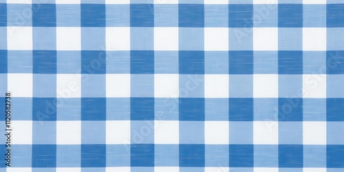 A blue and white checkered tablecloth pattern.