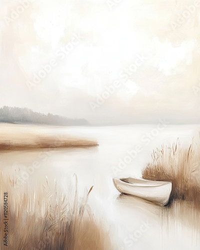 Vintage landscape art painting, wall art, design, realistic, textured painting