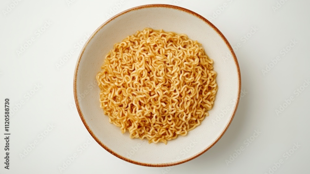 Delicious Bowl of Ramen Noodles - Top View Delicious Bowl of Ramen Noodles - Top View