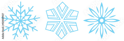 Set of Snowflakes Christmas design vector. Snowflakes icons. White Snowflake. Snowflakes template. Snow winter. Snowflakes icons. Snowflake vector icon