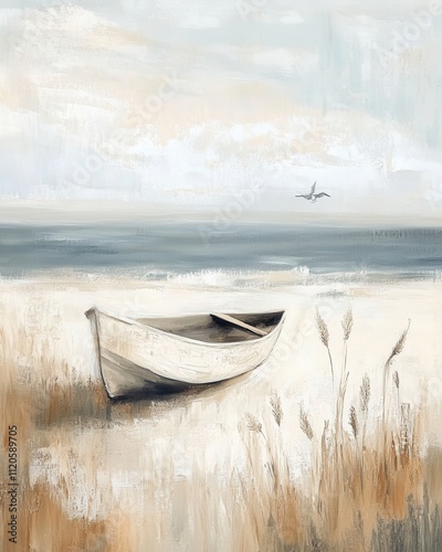 Vintage landscape art painting, wall art, design, realistic, textured painting