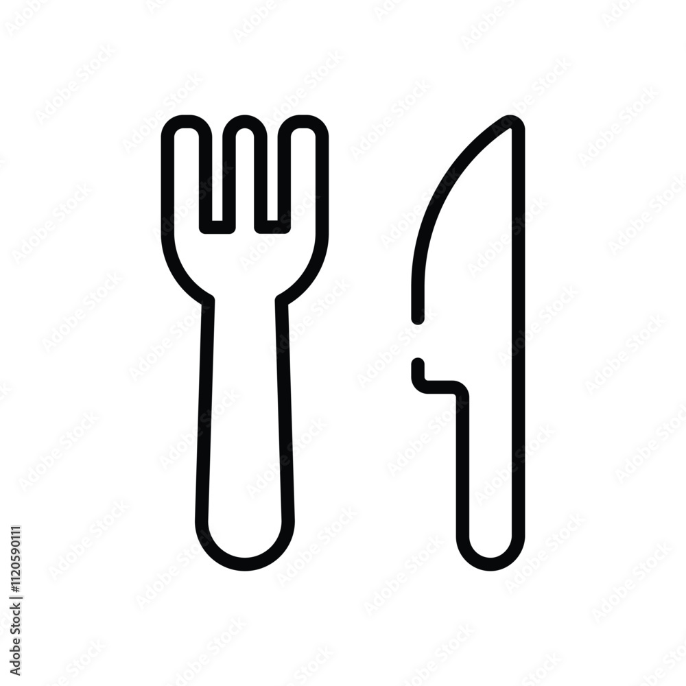 Knife and Fork vector icon Knife and Fork vector icon