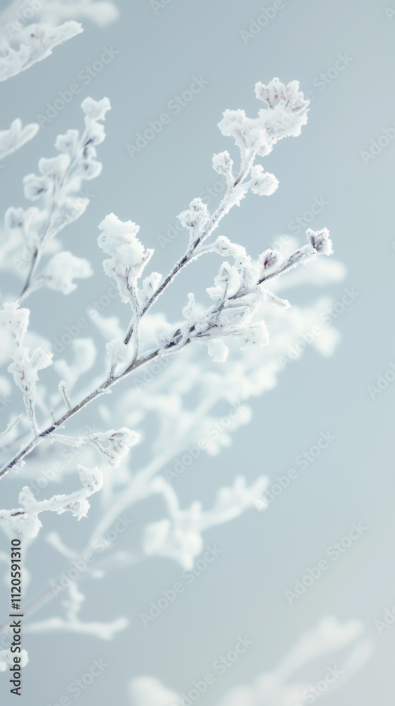 Winter branches in soft tones against a gray background, phone snow wallpaper Winter branches in soft tones against a gray background, phone snow wallpaper