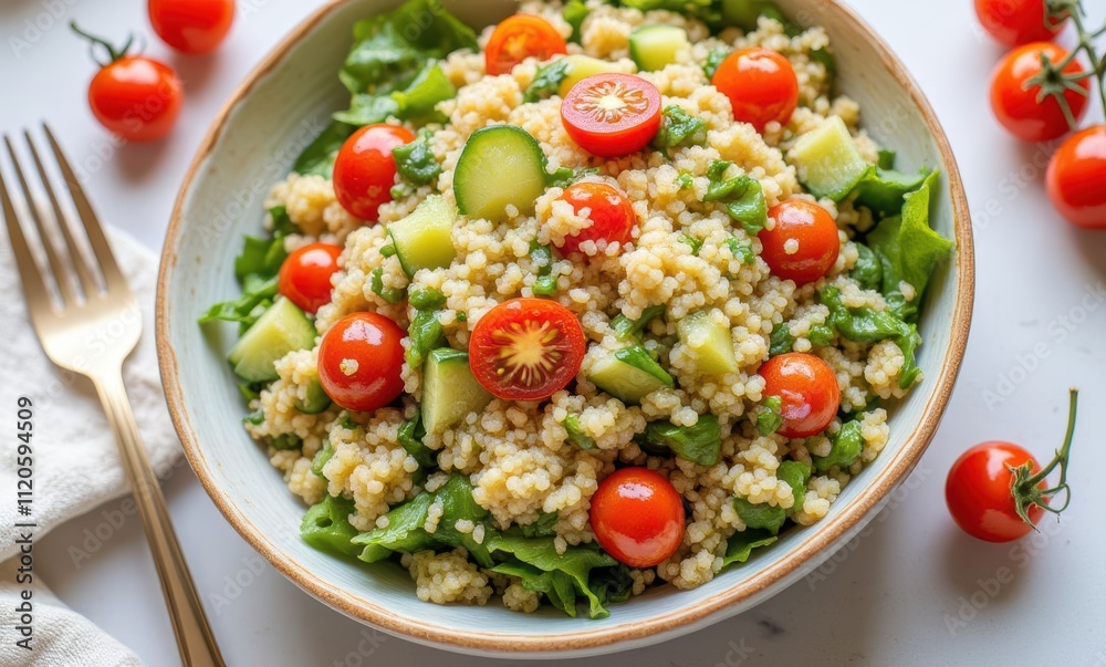Fresh salad with cherry tomatoes and couscous Fresh salad with cherry tomatoes and couscous