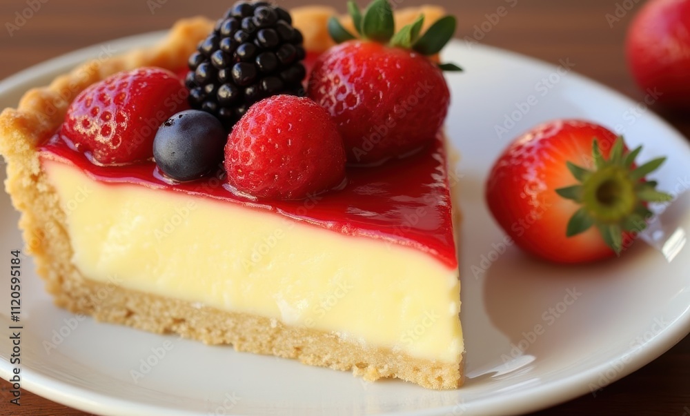 Delicious fruit tart with vibrant toppings Delicious fruit tart with vibrant toppings