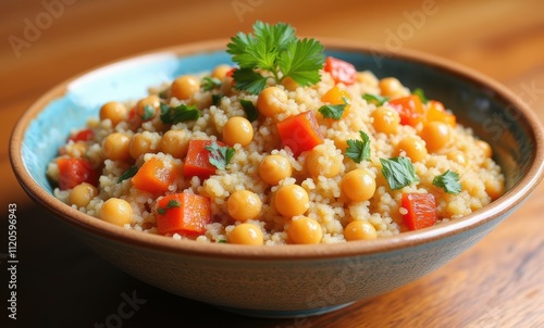 Vibrant couscous salad with chickpeas