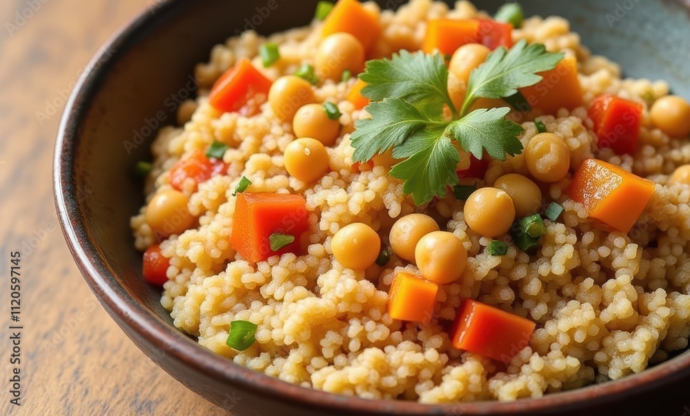 Vibrant couscous salad with chickpeas