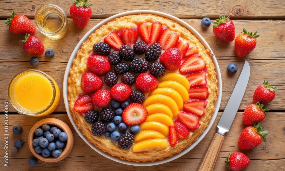 Vibrant fruit tart with fresh berries Vibrant fruit tart with fresh berries