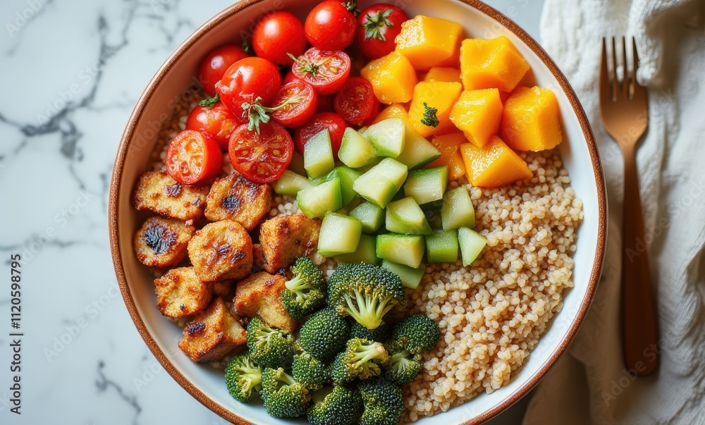 Vibrant healthy vegetarian grain bowl Vibrant healthy vegetarian grain bowl