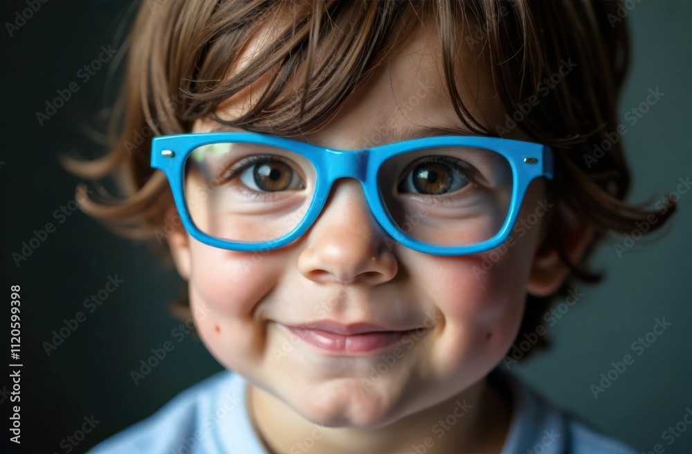 Portrait of a Young Child with Blue Glasses Portrait of a Young Child with Blue Glasses
