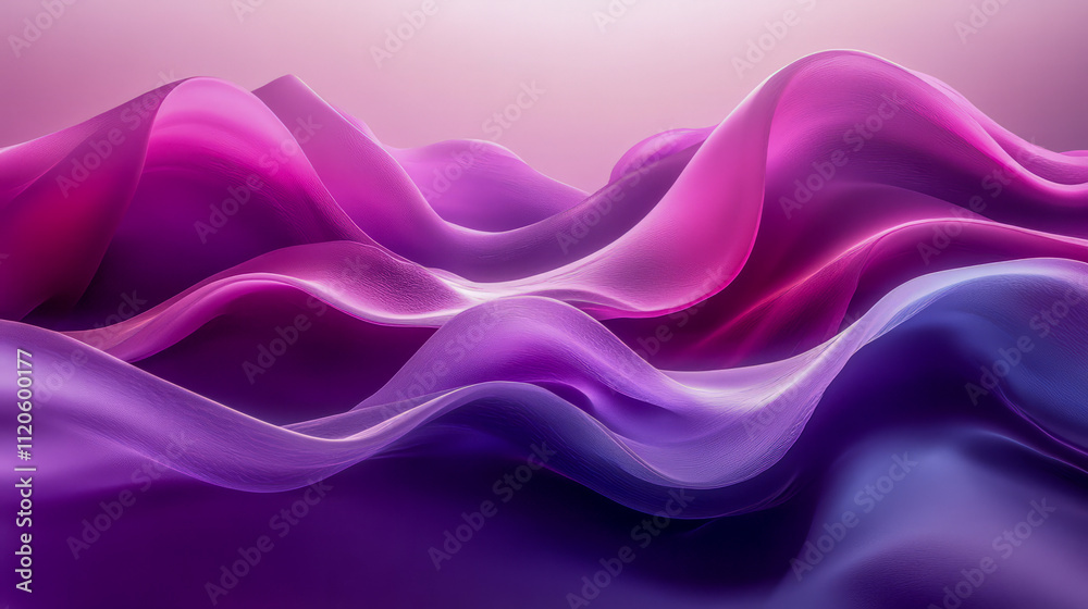 Obraz premium Abstract pink and purple flowing waves in soft light