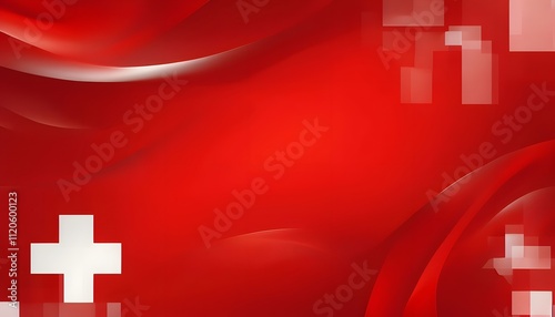 National Day Switzerland – Minimalist Red and White Design