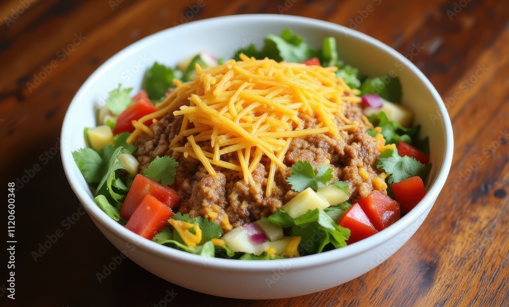 Vibrant salad with cheese topping