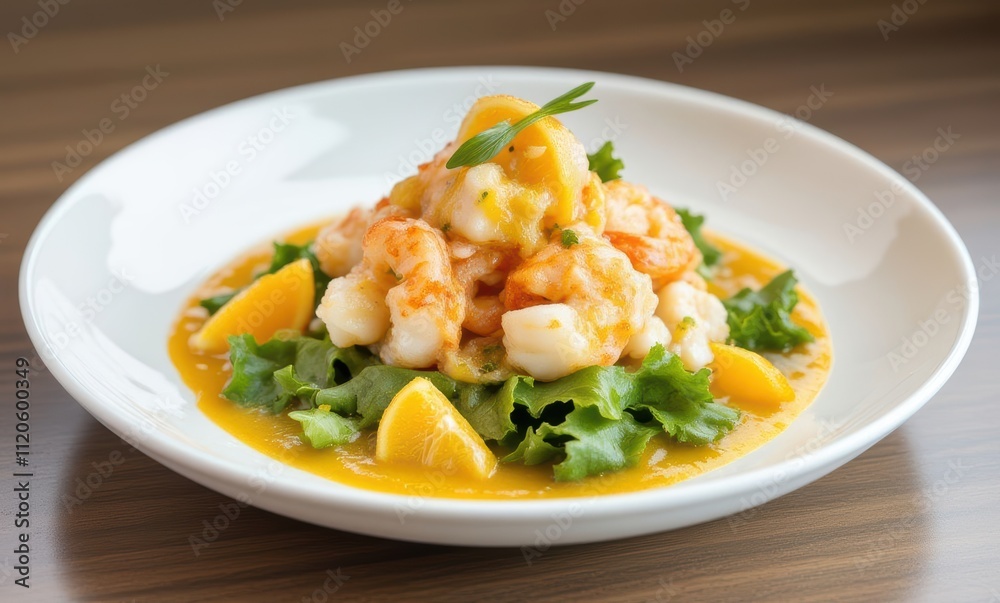 Delicious shrimp salad with citrus dressing Delicious shrimp salad with citrus dressing