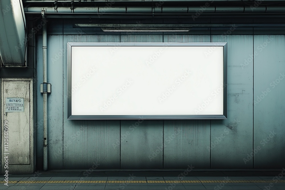 Empty sign against a blue wall background Empty sign against a blue wall background
