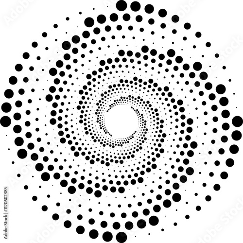 template spiral retro halftone background black