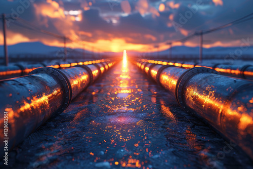 Pipelines in the desert,.   