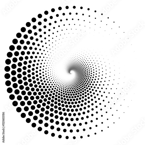 black background spiral halftone template retro