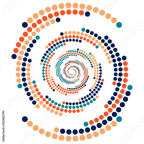 halftone color retro vintage circle background spiral