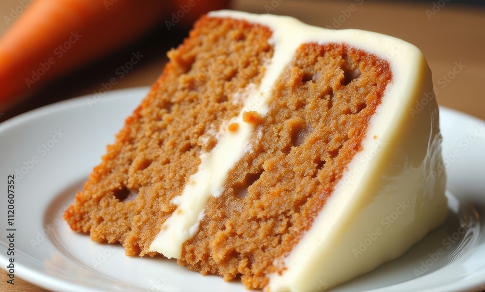 Delicious slice of carrot cake