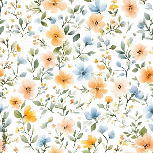 Seamless watercolor floral pattern