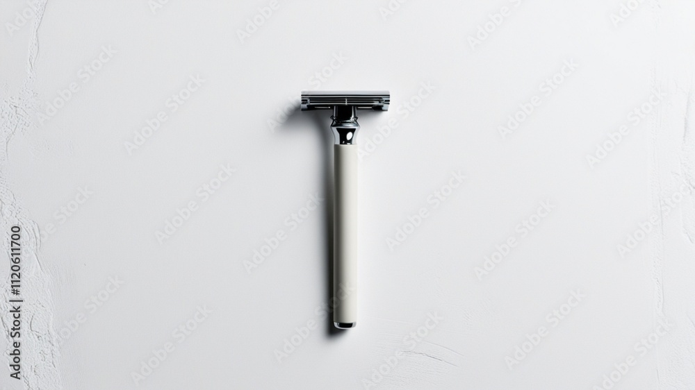 Minimalist Manual Razor for Everyday Grooming Isolated on White Background Minimalist Manual Razor for Everyday Grooming Isolated on White Background