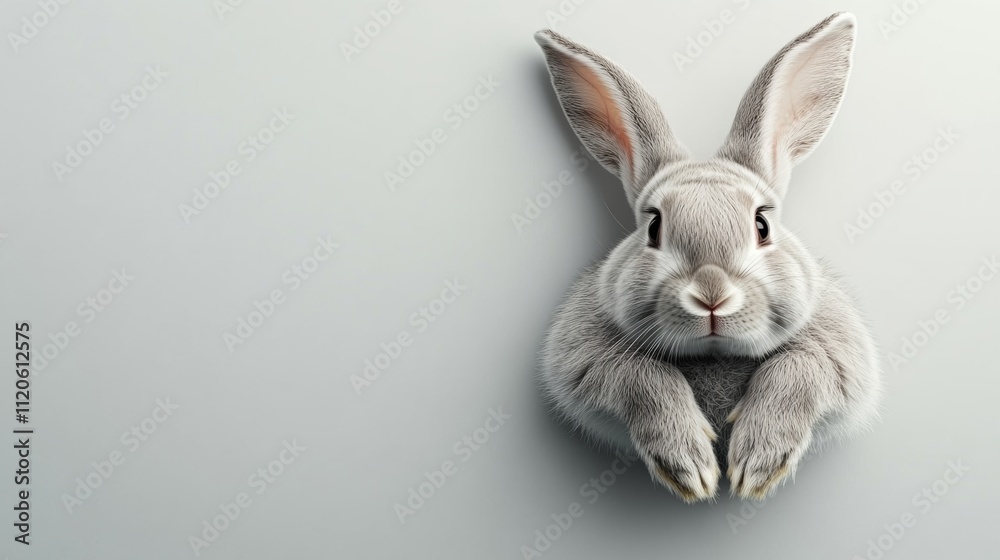 Obraz premium Cute Sitting Rabbit: A Fluffy Friend