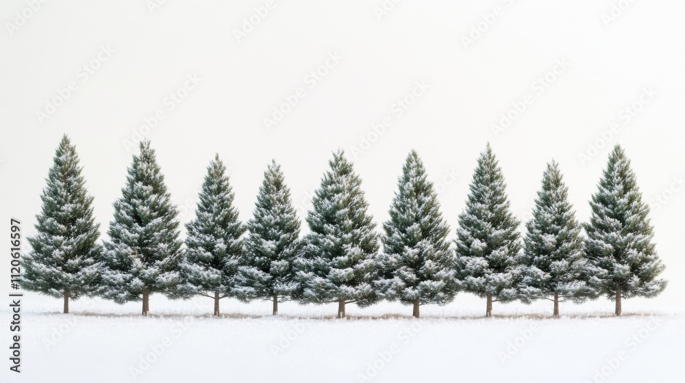 Majestic evergreens in snowy winter landscape Majestic evergreens in snowy winter landscape