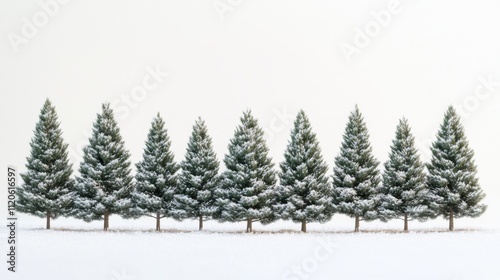 Majestic evergreens in snowy winter landscape