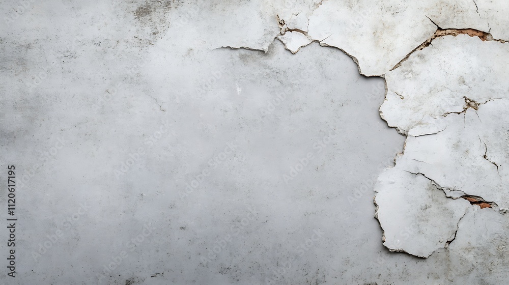 Obraz premium Weathered White Peeling Paint on Rustic Grungy Wall for Vintage Aesthetics : Generative AI