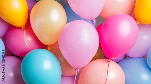 Bright colorful balloons for festive celebrations parties joyful events : Generative AI