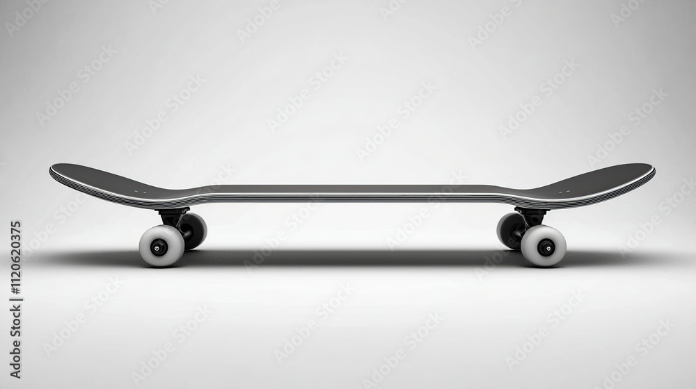 A sleek skateboard design featuring a minimalist aesthetic and four wheels. A sleek skateboard design featuring a minimalist aesthetic and four wheels.