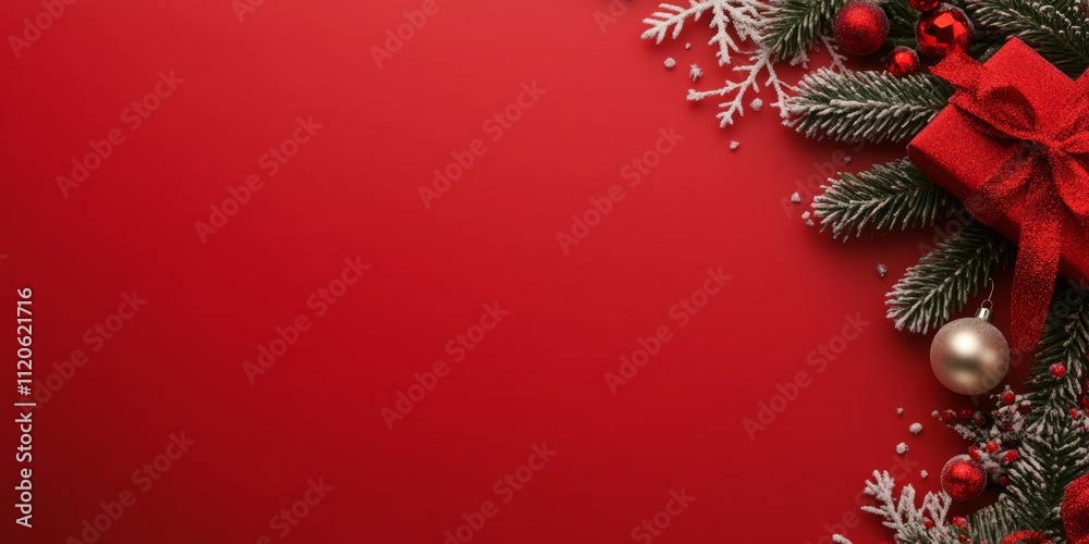 A vibrant display of Christmas decorations featuring a red bow and a red bauble against a rich red background, embodying festive cheer and warmth. A vibrant display of Christmas decorations featuring a red bow and a red bauble against a rich red background, embodying festive cheer and warmth.