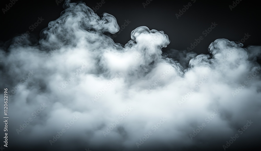 Dense Foggy Smoke with Abstract Patterns on Black Background Artful Representation : Generative AI Dense Foggy Smoke with Abstract Patterns on Black Background Artful Representation : Generative AI