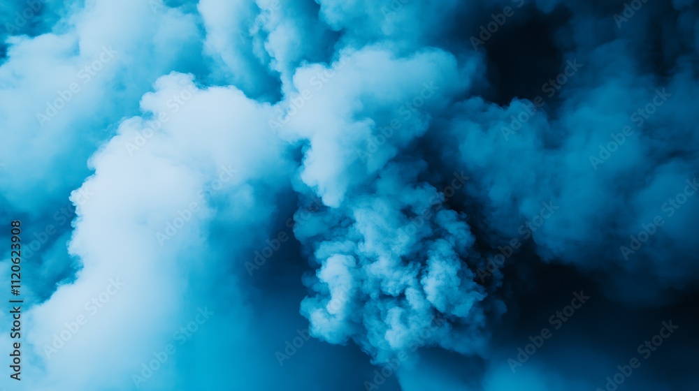 Ethereal Blue Smoke Clouds Create a Mysterious Abstract Background : Generative AI Ethereal Blue Smoke Clouds Create a Mysterious Abstract Background : Generative AI