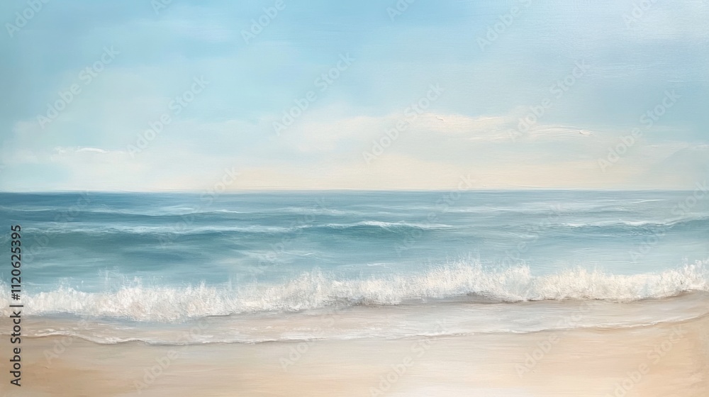Fototapeta premium Tranquil seaside scene with gentle waves