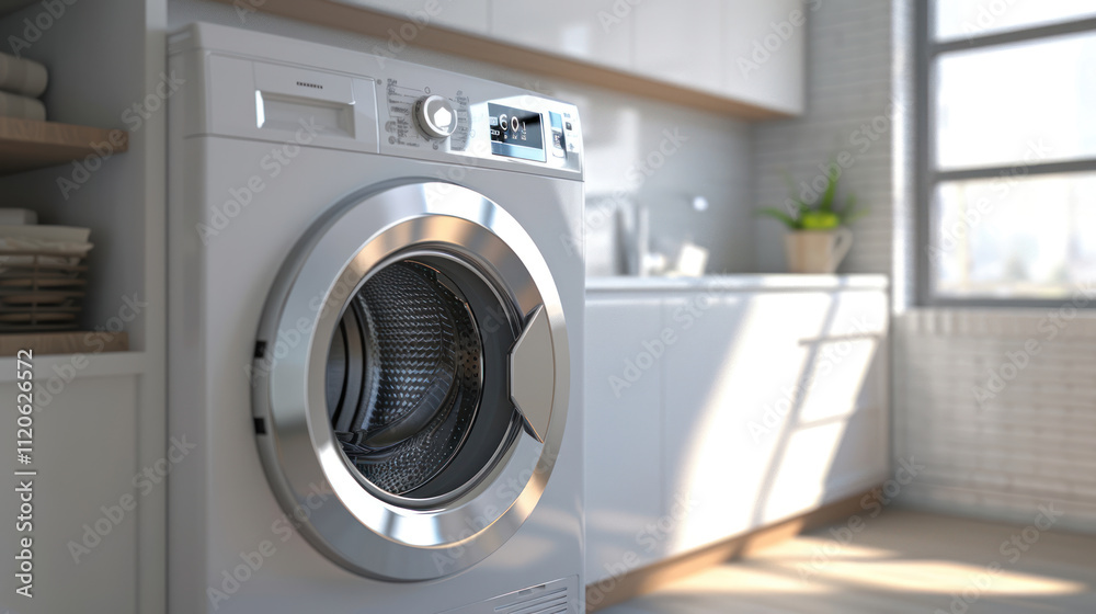 close-up view of a modern dryer in the modern interior close-up view of a modern dryer in the modern interior