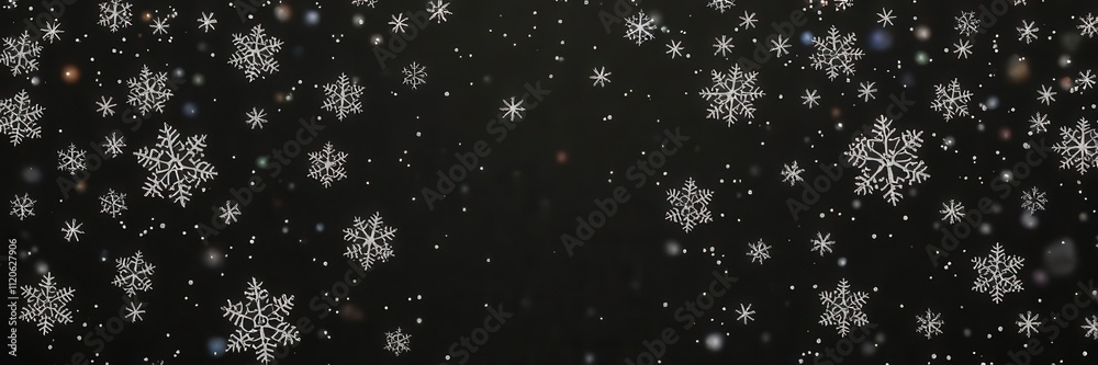 Falling snowflakes on a dark background creating a serene winter atmosphere, atmosphere, snow Falling snowflakes on a dark background creating a serene winter atmosphere, atmosphere, snow