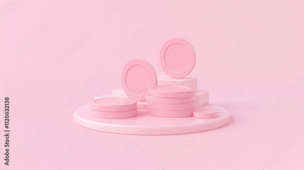 Abstract Pink Geometric Shapes Abstract Pink Geometric Shapes