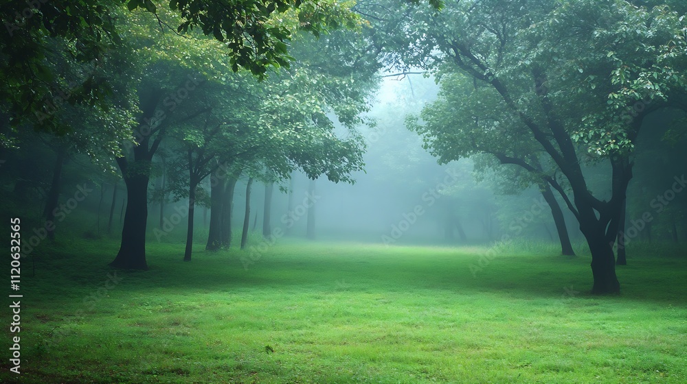 Lush Green Foggy Forest Invoking Tranquility and Serenity in Nature : Generative AI Lush Green Foggy Forest Invoking Tranquility and Serenity in Nature : Generative AI