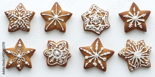 Decorative star-shaped gingerbread cookies display