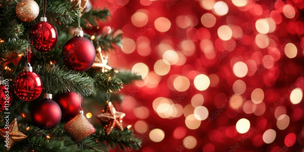 Elegant christmas tree with red and gold decor Elegant christmas tree with red and gold decor