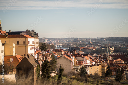 view of the prague from the hill of prague, czech republic