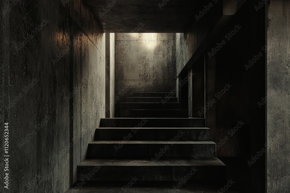 A dark, moody brutalist interior with harsh lighting casting deep shadows on textured concrete walls.Raw concrete.Brutalist architecture.Brutalism art.Brutalist design. A dark, moody brutalist interior with harsh lighting casting deep shadows on textured concrete walls.Raw concrete.Brutalist architecture.Brutalism art.Brutalist design.